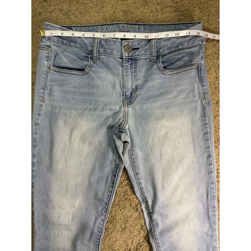 American Eagle Jegging Jeans Women 10 Light Blue Mid Rise Preppy - Picture 5 of 9